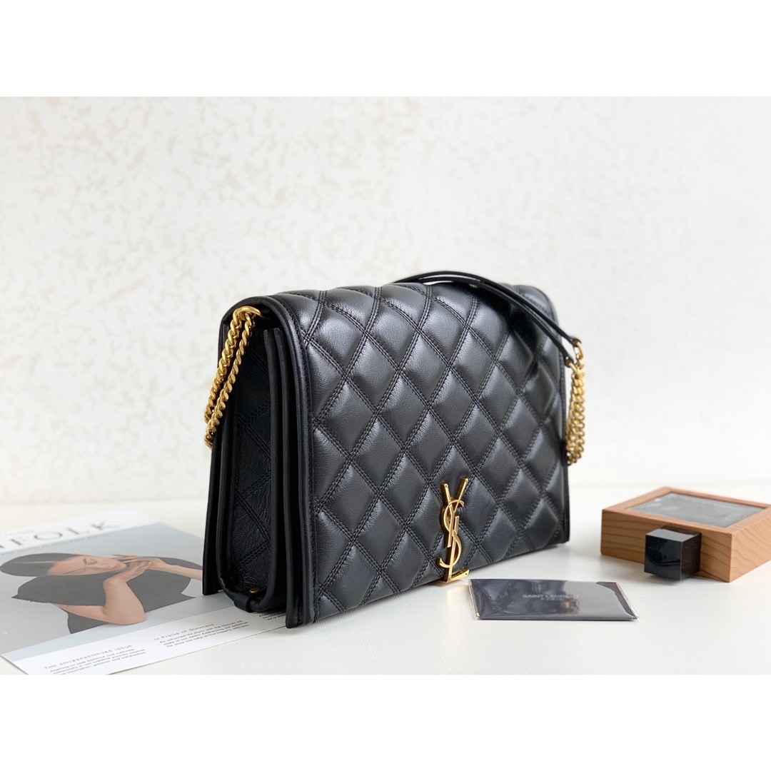 Sa1nt Lau*nt Becky Small Shoulder Bag Black For Women 10.5in/27cm Y51 P00420101
