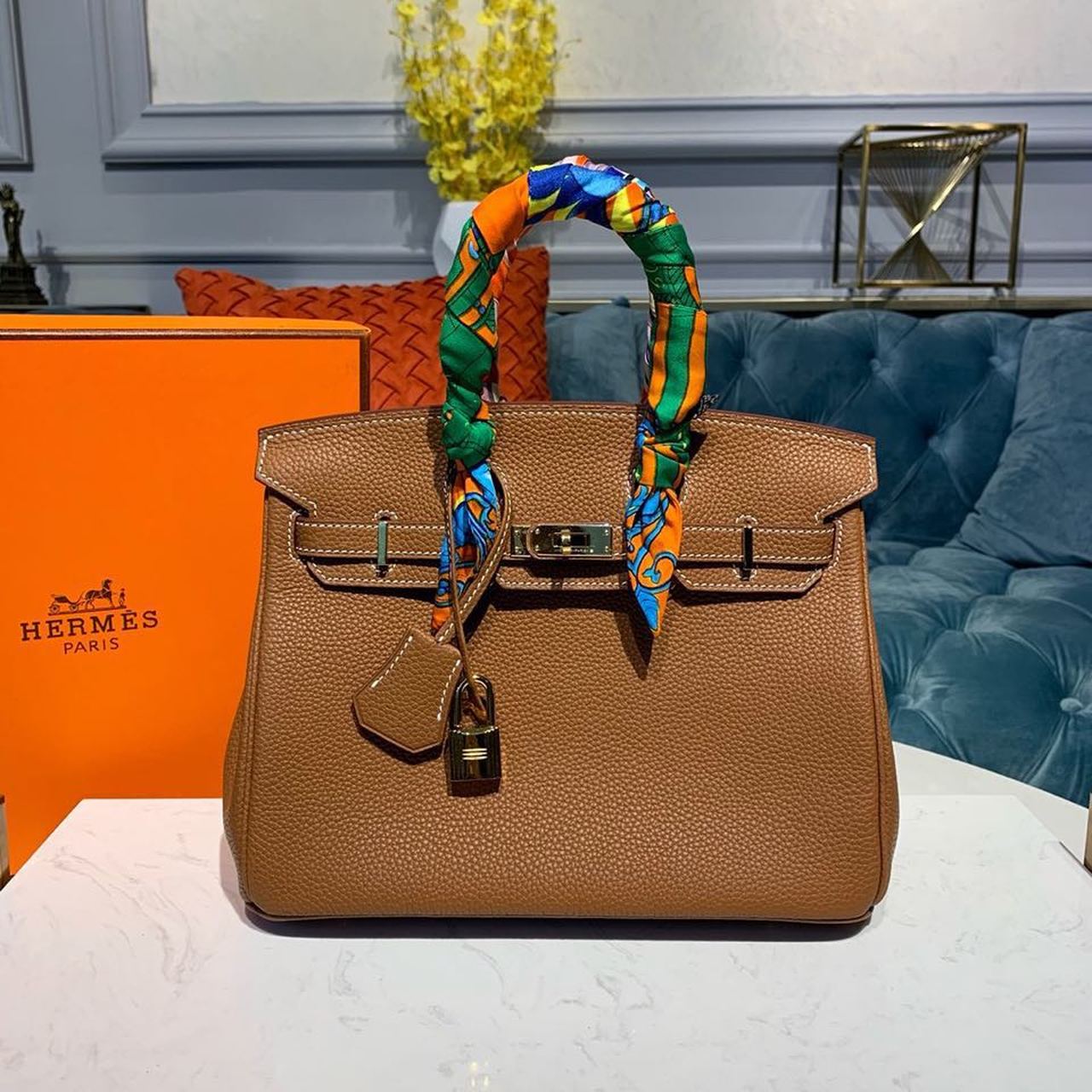 H**me5 Birkin Brown Semi Handstitched With Gold Toned Hardware For Women 30cm/11.8in