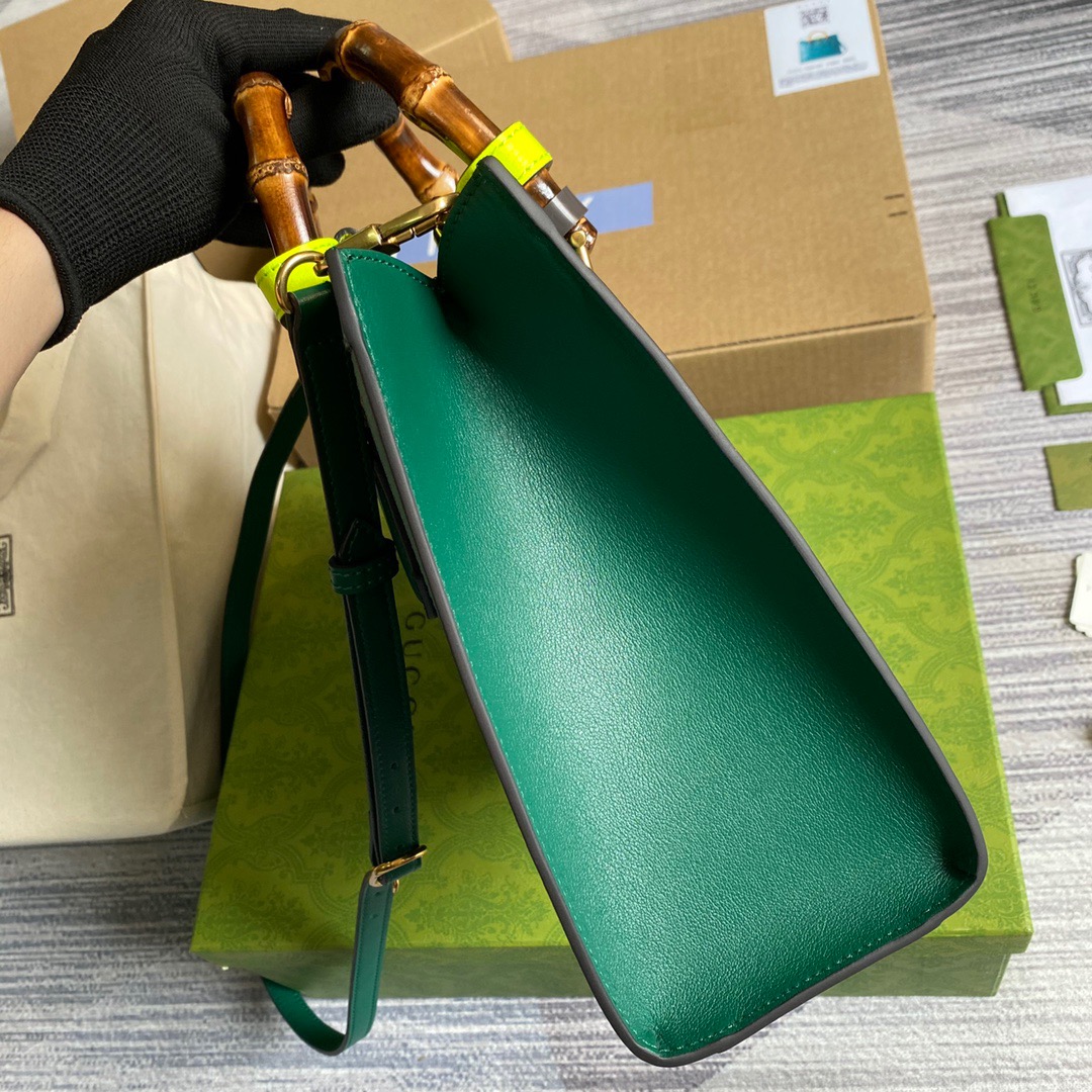 Gvc*1 Diana Medium Tote Bag Green For Women, Women’s Bags 11in/27cm GG 