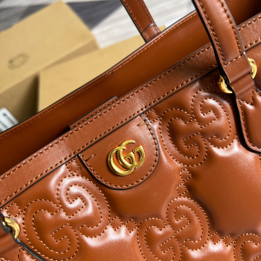 Gvc*1 GG Medium Tote Brown For Women, Women’s Bags 15in/38cm GG 631685 UM8IG 2546