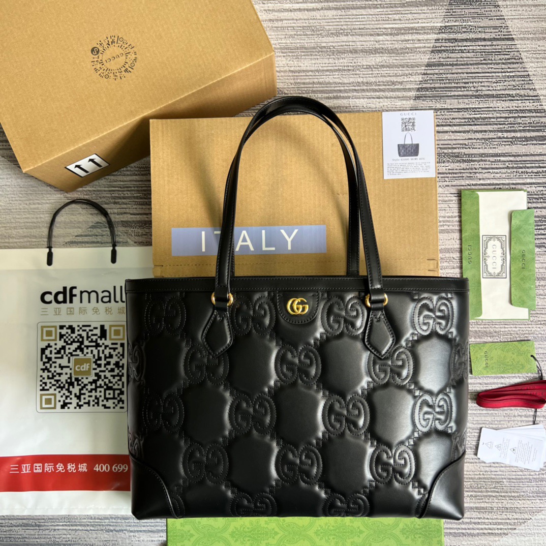 Gvc*1 GG Medium Tote Black For Women, Women’s Bags 15in/38cm GG ‎631685 UM8IG 1000