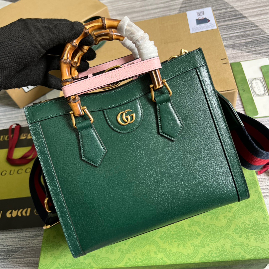 Gvc*1 Diana Medium Tote Bag Green For Women, Women’s Bags 11in/27cm GG 