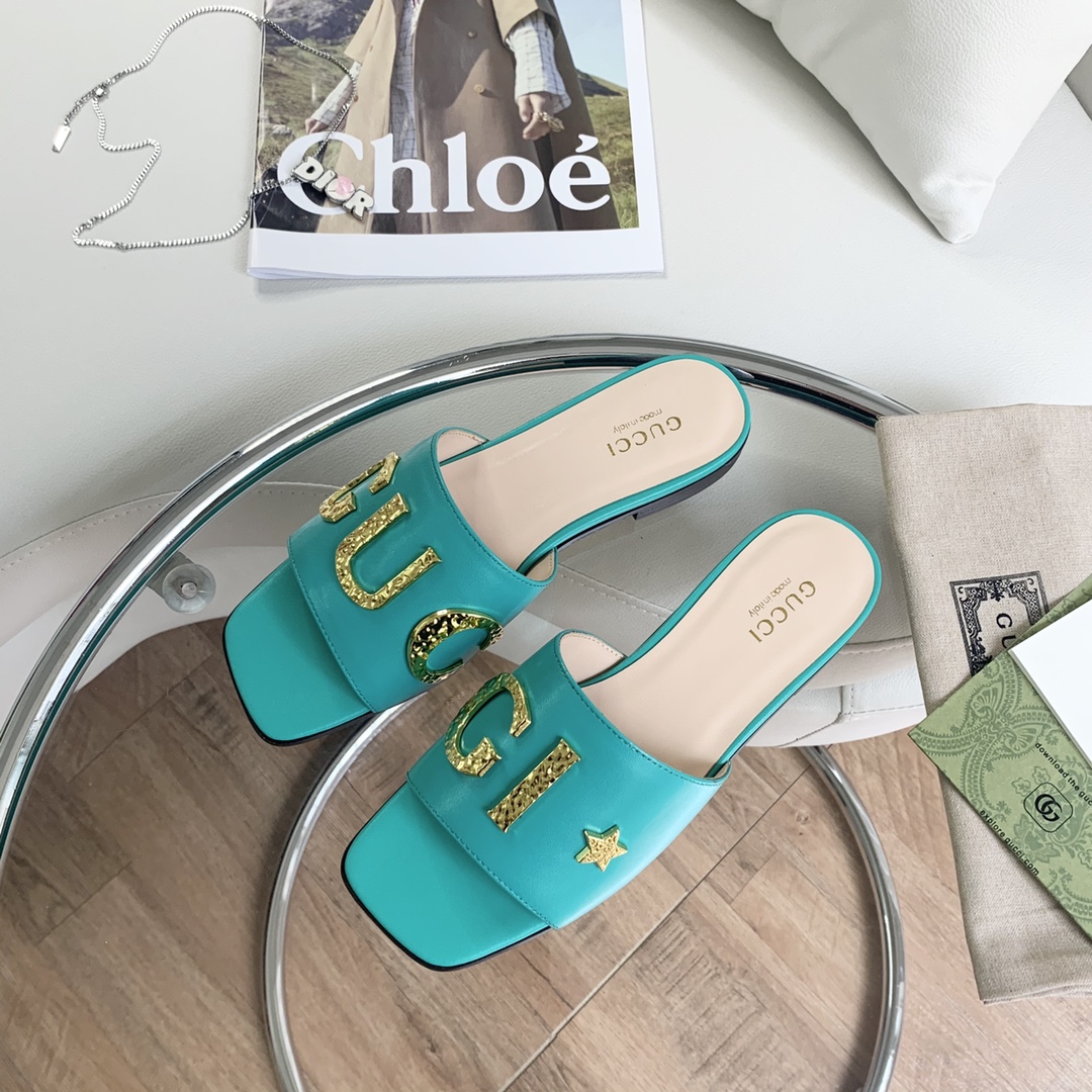 Gvc*1 Women’s ‘Gvc*1’ Slide Jade Green For Women GG 