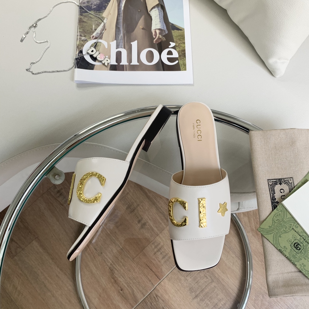Gvc*1 Women’s ‘Gvc*1’ Slide White For Women GG 694858 C9D00 9022
