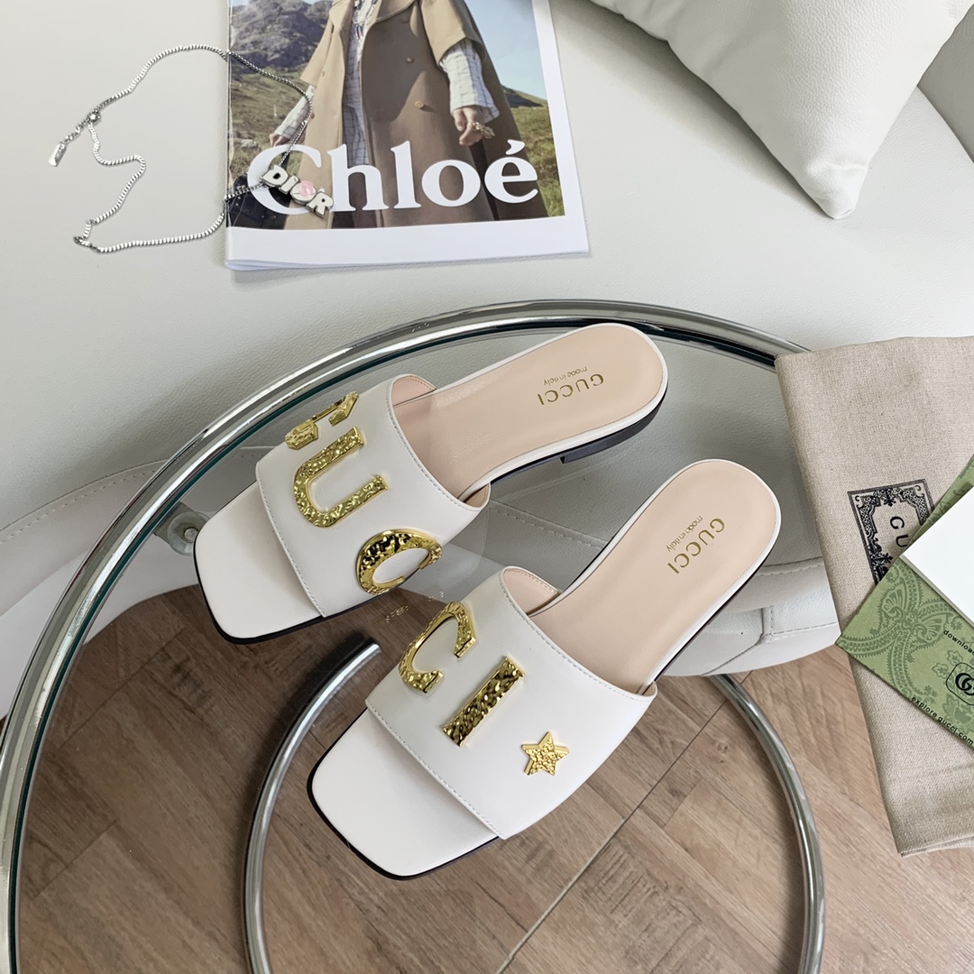 Gvc*1 Women’s ‘Gvc*1’ Slide White For Women GG 694858 C9D00 9022