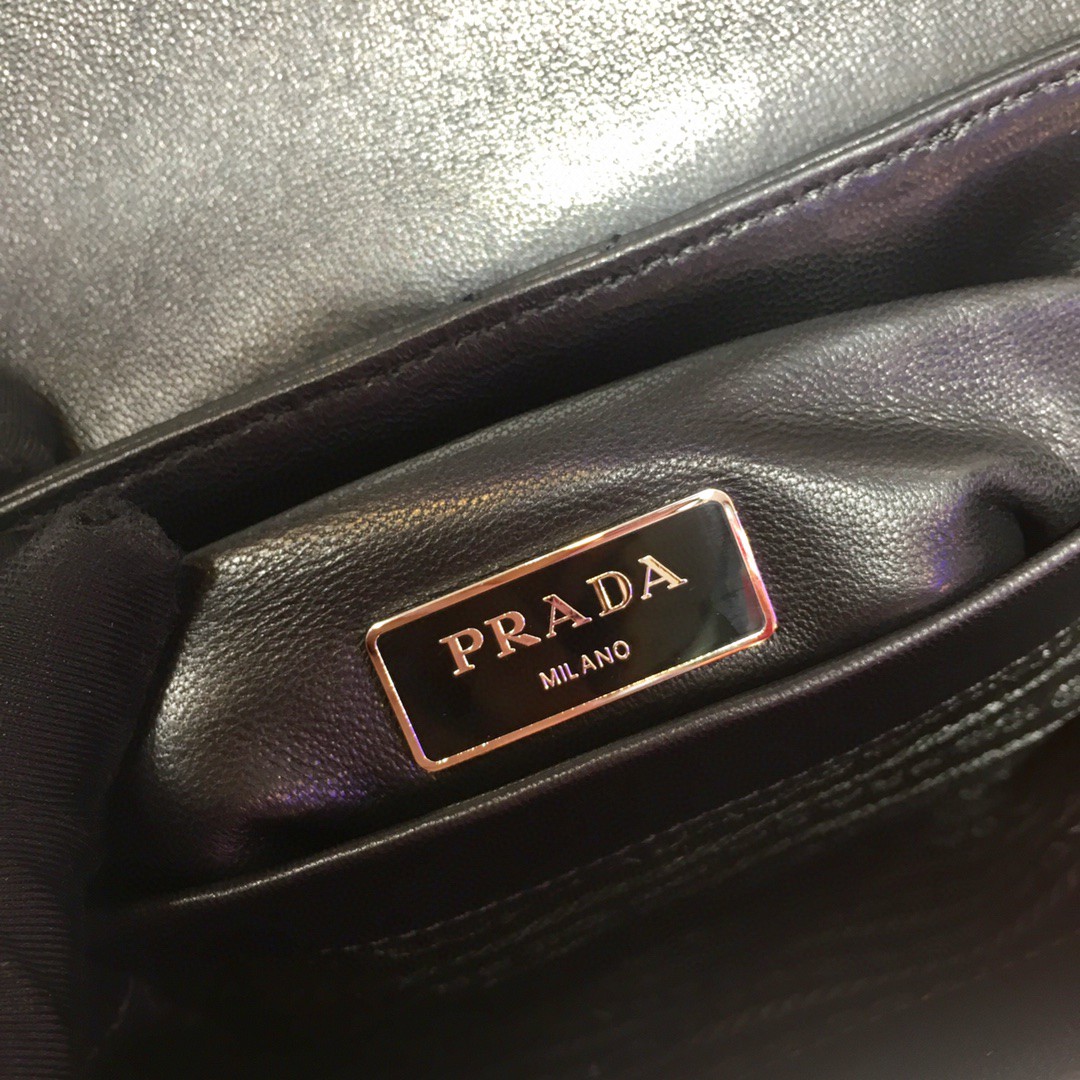 Pra*a Small Nappa Spectrum Bag Black For Women, Women’s Bags 8.6in/22cm 1BD233_WDF0_F0ES9_V_OOO