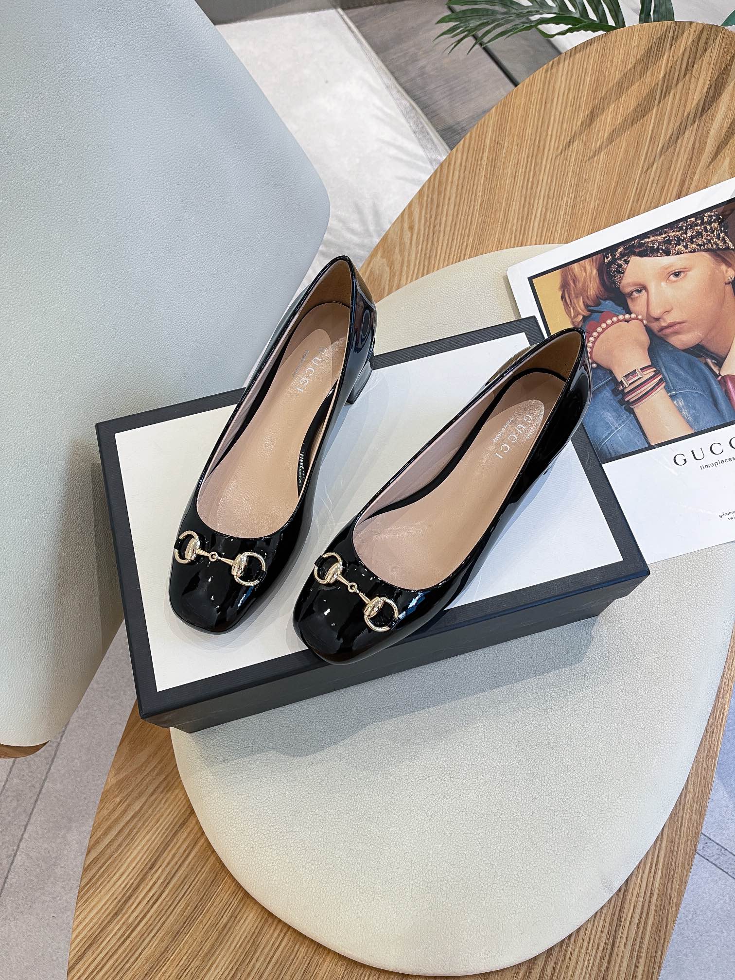 Gvc*1 Women’s Ballet Flat With Horsebit Black For Women GG