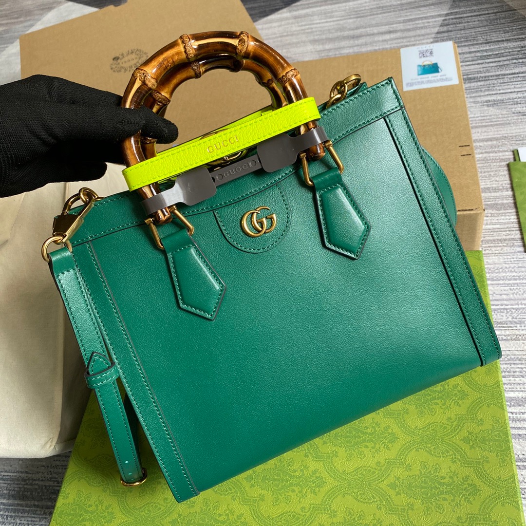 Gvc*1 Diana Medium Tote Bag Green For Women, Women’s Bags 11in/27cm GG 