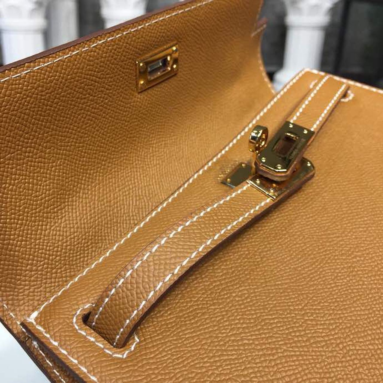 H**me5 Mini Kelly KP Pochette Gold For Women Gold Toned Hardware 8.7in/22cm