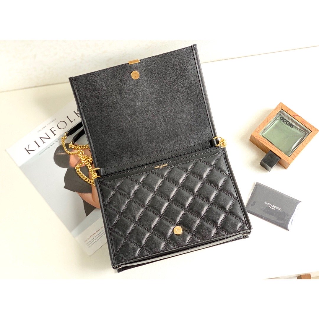 Sa1nt Lau*nt Becky Small Shoulder Bag Black For Women 10.5in/27cm Y51 P00420101