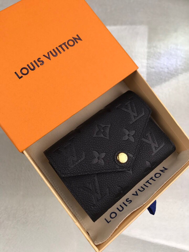 L0vis Vvtt0n Victorine Wallet Monogram Empreinte Black For Women, Women’s Wallets 4.7in/12cm LV M64060