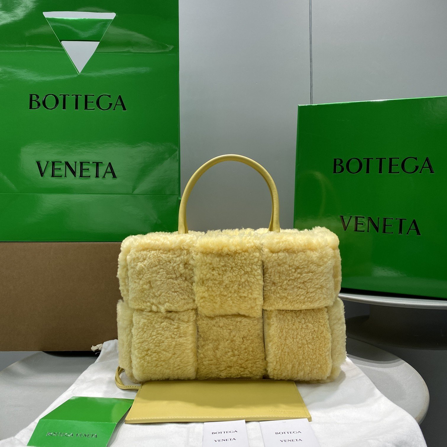 B0tt*ga Ven*ta Small Arco Tote Bag Yellow, For Women, Women’s Bags 11.8in/30cm