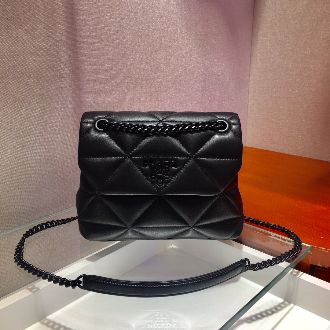 Pra*a Small Nappa Spectrum Bag Black For Women, Women’s Bags 8.6in/22cm 1BD233_WDF0_F0ES9_V_OOO