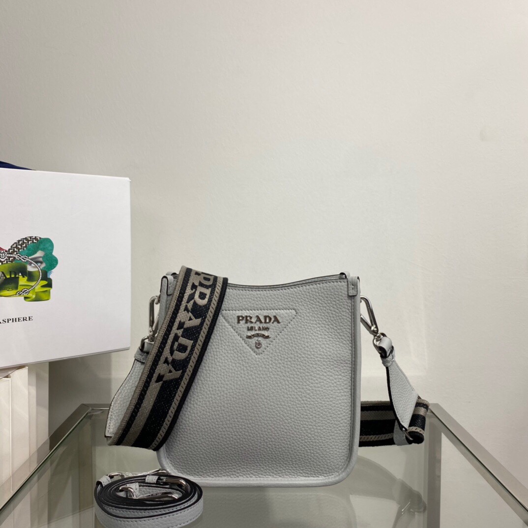 Pra*a Mini Shoulder Bag Grey For Women, Women’s Bags 7.9in/20cm