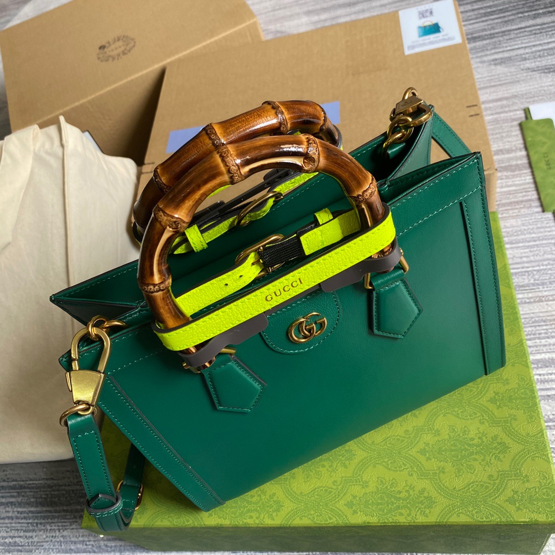 Gvc*1 Diana Medium Tote Bag Green For Women, Women’s Bags 11in/27cm GG 