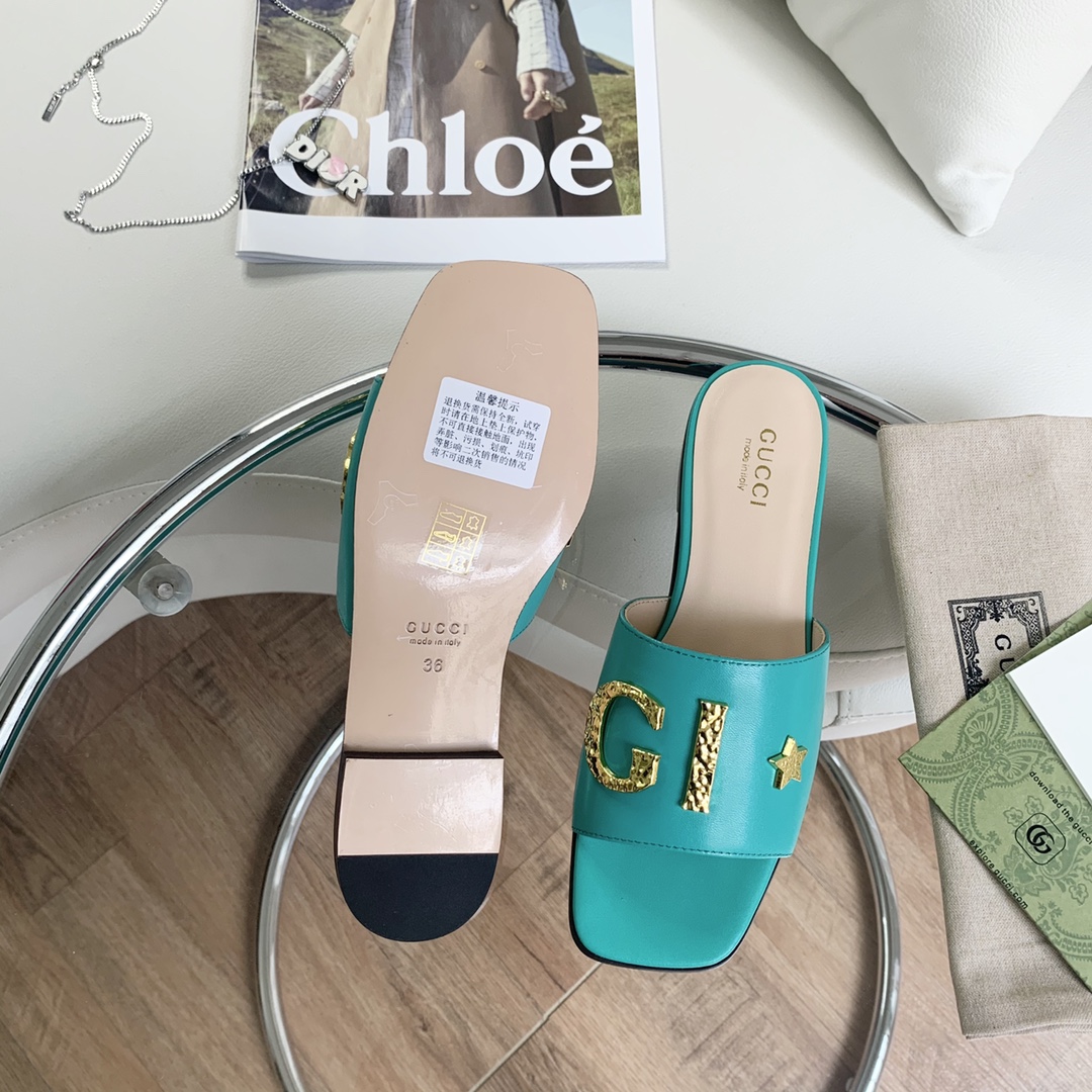 Gvc*1 Women’s ‘Gvc*1’ Slide Jade Green For Women GG 