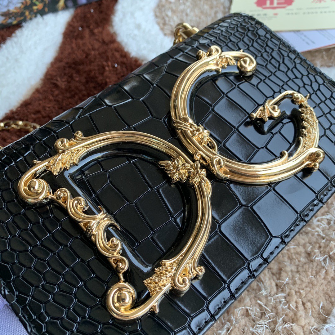 Dolce & Gabbana DG Girls Cross Body Bag Black For Women 8.3in/21cm DG