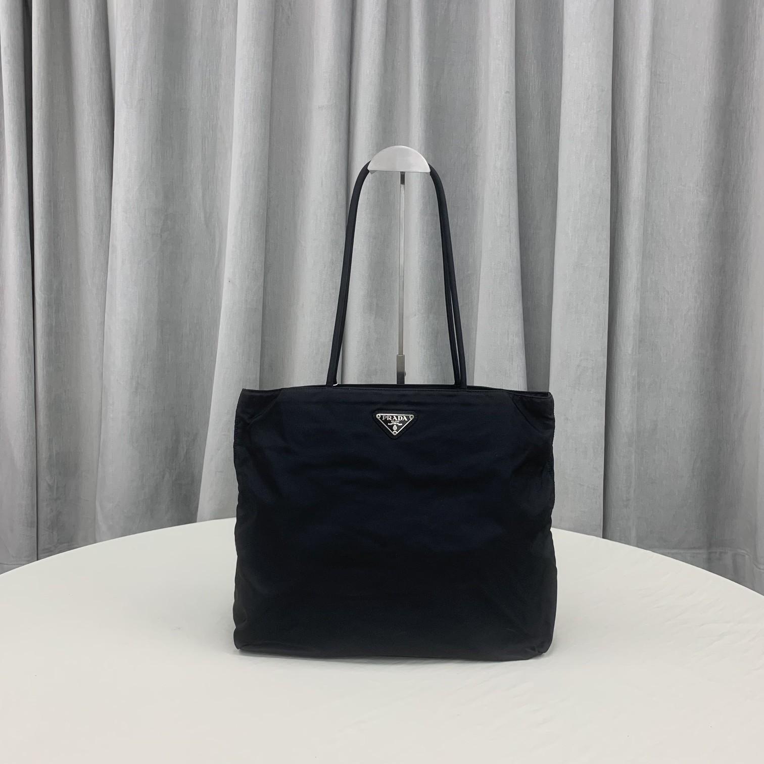 Pra*a Saffiano Tote Bag Black For Women, Women’s Bags 14.5in/37cm