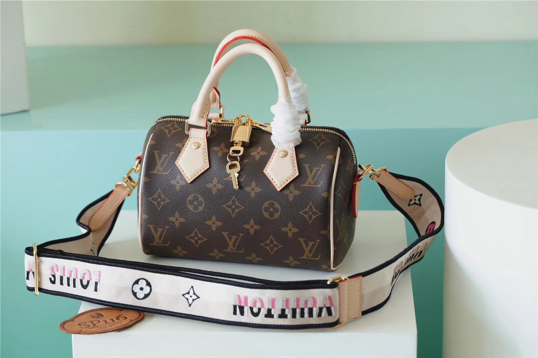 L0vis Vvtt0n Speedy Bandouliere 20 Monogram Canvas Black For Women, Women’s Handbags, Shoulder And Crossbody Bags 20cm/7.9in LV M46234