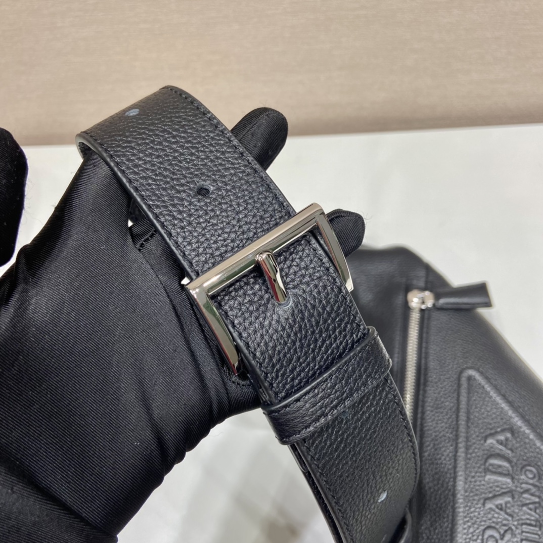 [True-to-ORIGINAL] Pra*a Cross Bag Black For Women, Women’s Bags 12.6in/32cm 2VZ098_2BBE_F0002_V_OLO