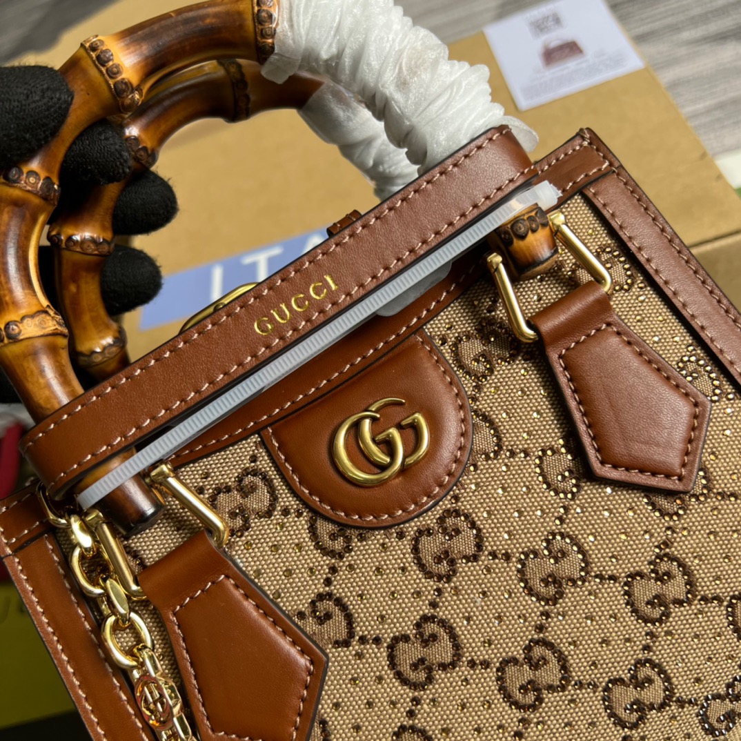 Gvc*1 Diana Mini Tote Bag Beige For Women, Women’s Bags 7.9in/20cm GG