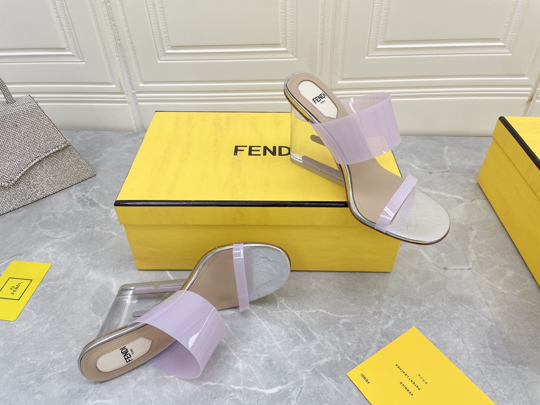 F**di First Violet Transparent High-Heeled Sandals For Women