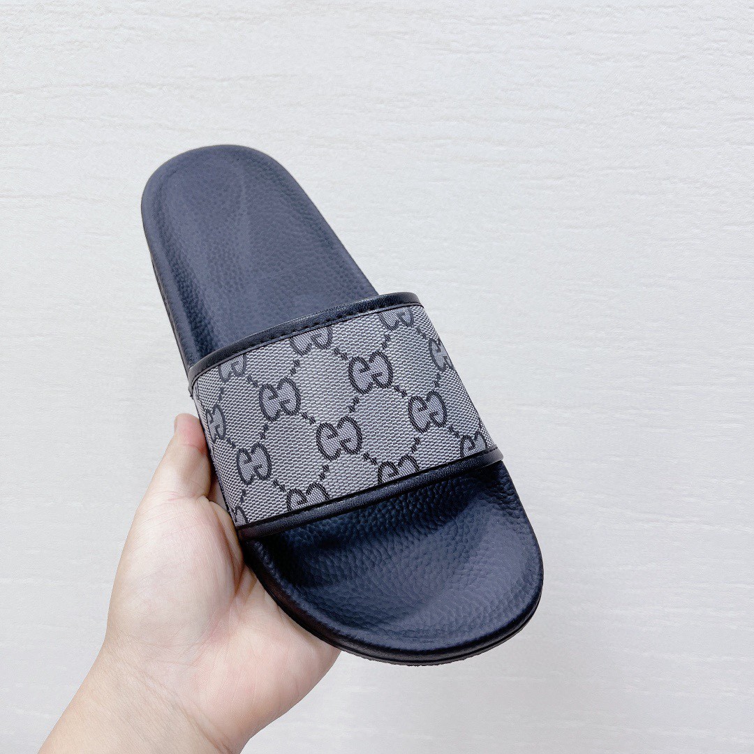 Gvc*1 Women’s GG Slide Sandal Black And Gray For Women 407345