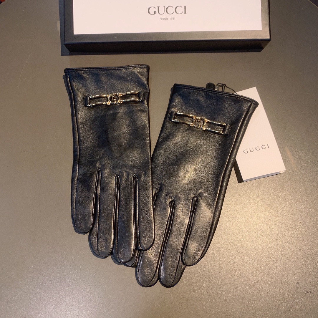 Gvc*1 Gloves With Signature Double G Motif In Black