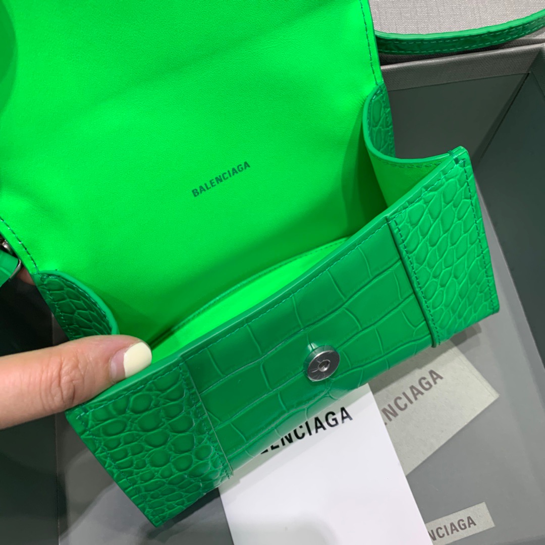 Ba1en*iaga Hourglass XS Handbag In Bright Green, For Women, Women’s Bags 7.4in/19cm
