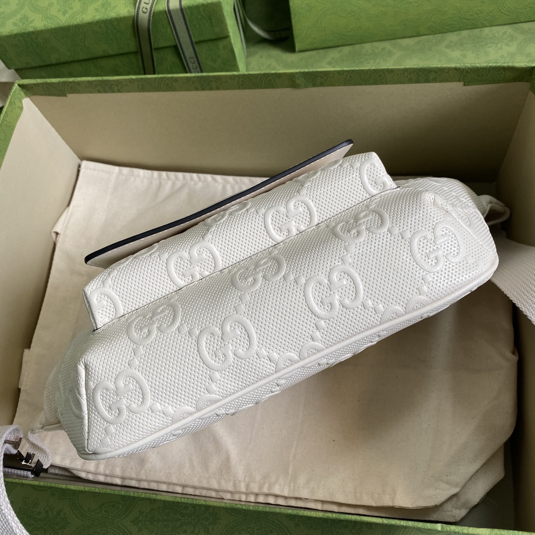 Gvc*1 GG Embossed Belt Bag White GG Embossed For Men  11in/28cm GG