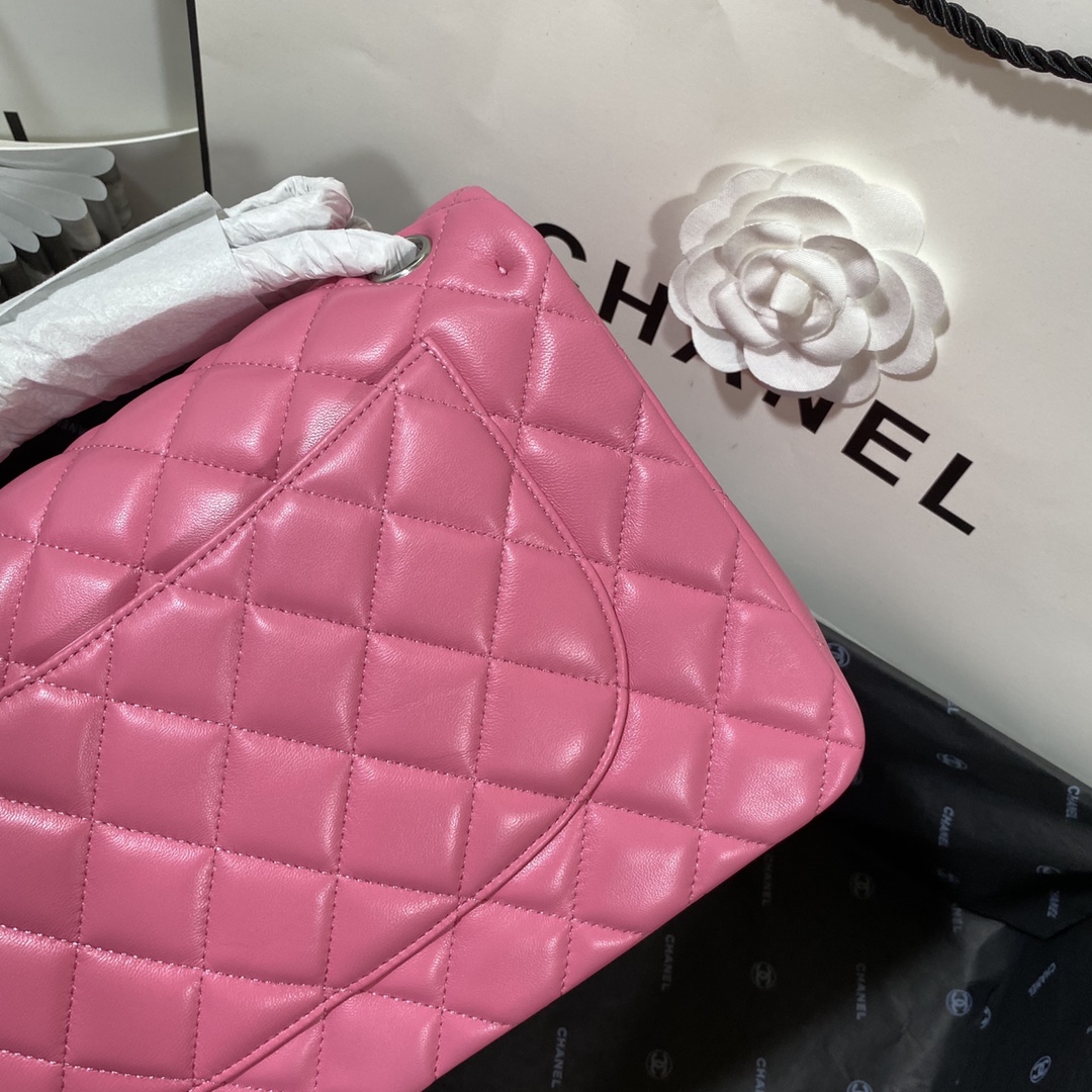 Ch**el Large Classic Handbag Gold Hardware Pink For Women, Women’s Handbags, Shoulder Bags 11.8in/30cm