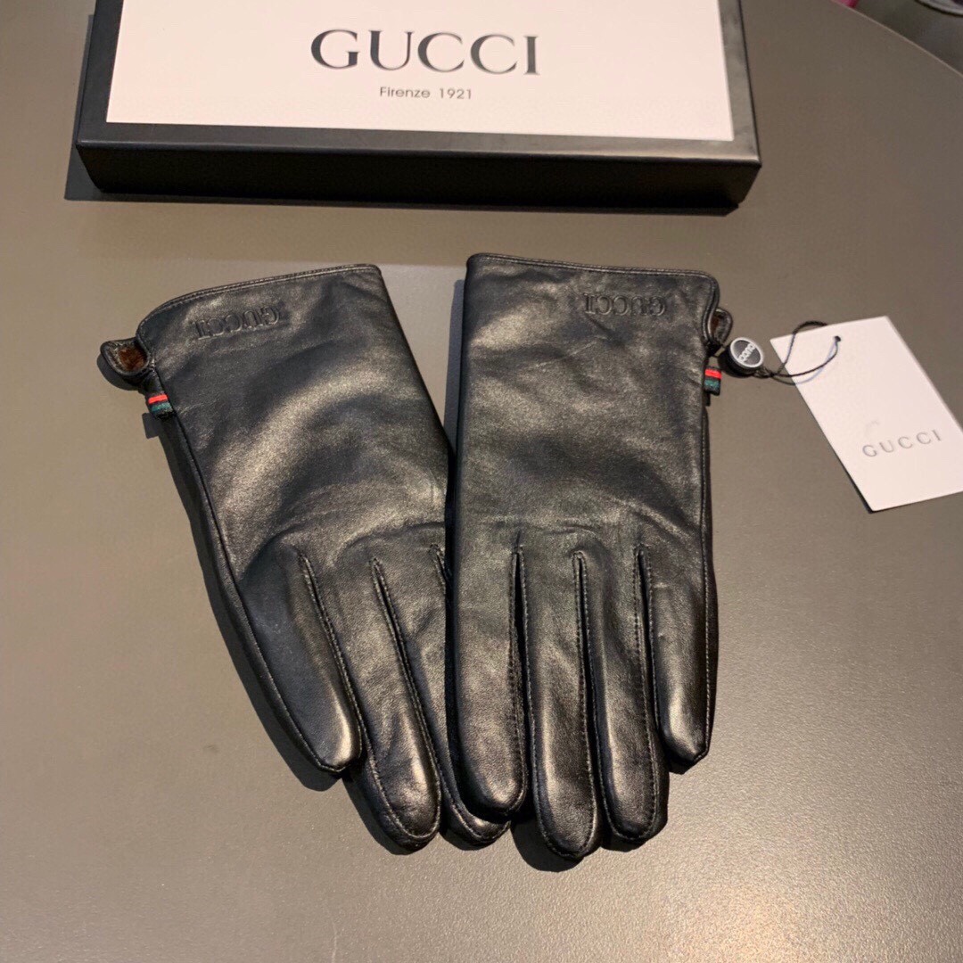 Gvc*1 Gloves With Signature Double G Motif In Black