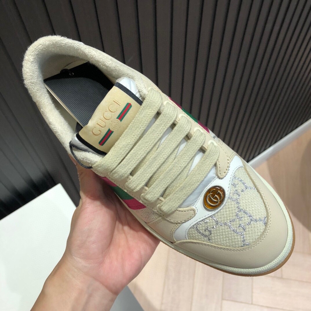 Gvc*1 Women’s Screener GG Low-Top Beige Pink Green For Women 546551