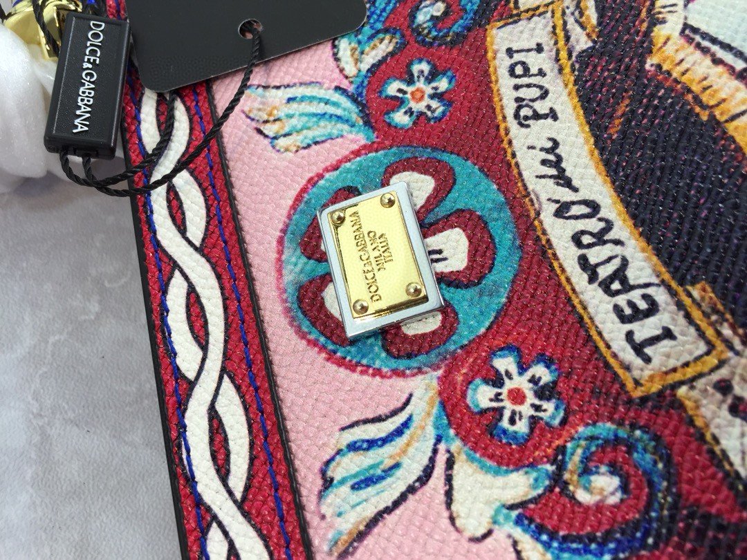 Dolce & Gabbana 90s Sicily Bag With Logo Print Multicolor For Women 10.2in/26cm DG