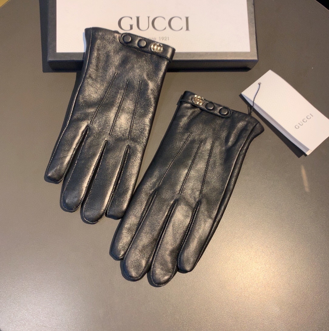 Gvc*1 Gloves With Signature Double G Motif In Black