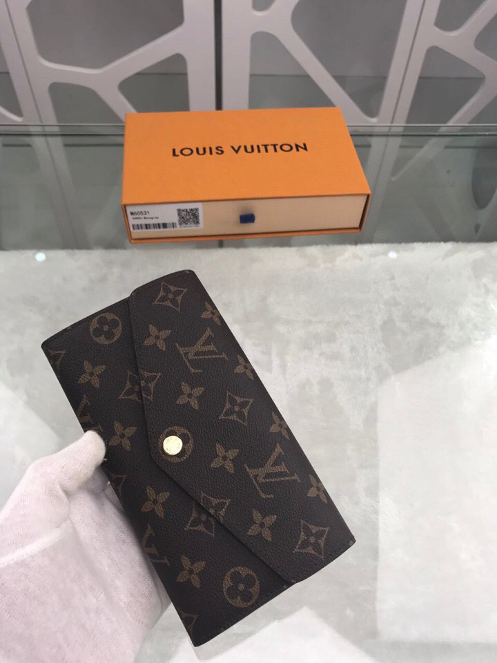 L0vis Vvtt0n Sarah Wallet Monogram Canvas For Women, Women’s Wallets 7.5in/19cm LV M60531