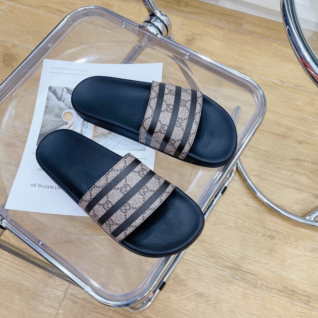 Gvc*1 Women’s GG Slide Sandal Stripes Black For Women 407345