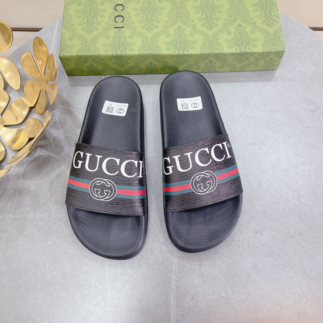 Gvc*1 Men’s Logo Rubber Slide With Web Black For Men 522887