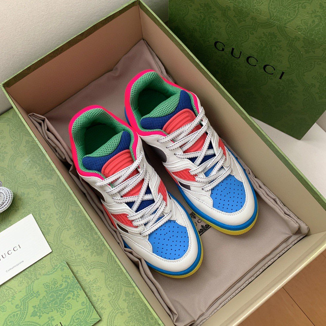 Gvc*1 Women’s Basket Sneaker White Pink And Blue For Women 661311 2SH80 9063
