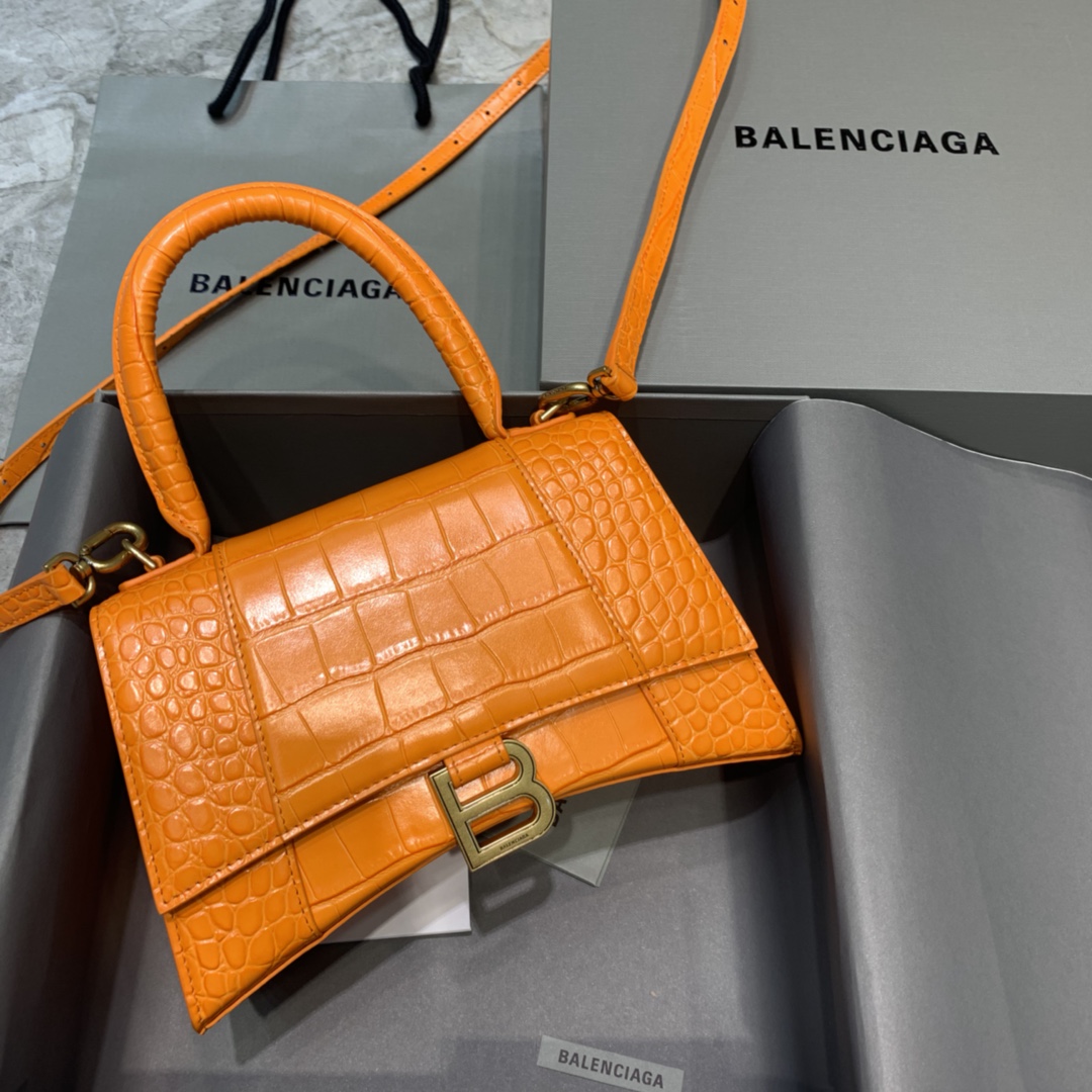 Ba1en*iaga Hourglass Small Handbag In Orange, For Women, Women’s Bags 9in/23cm