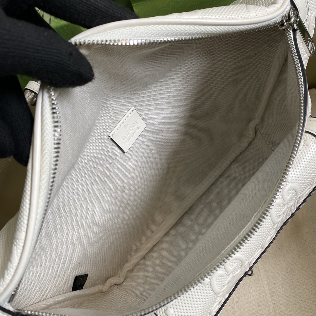 Gvc*1 GG Embossed Belt Bag White GG Embossed For Men  11in/28cm GG