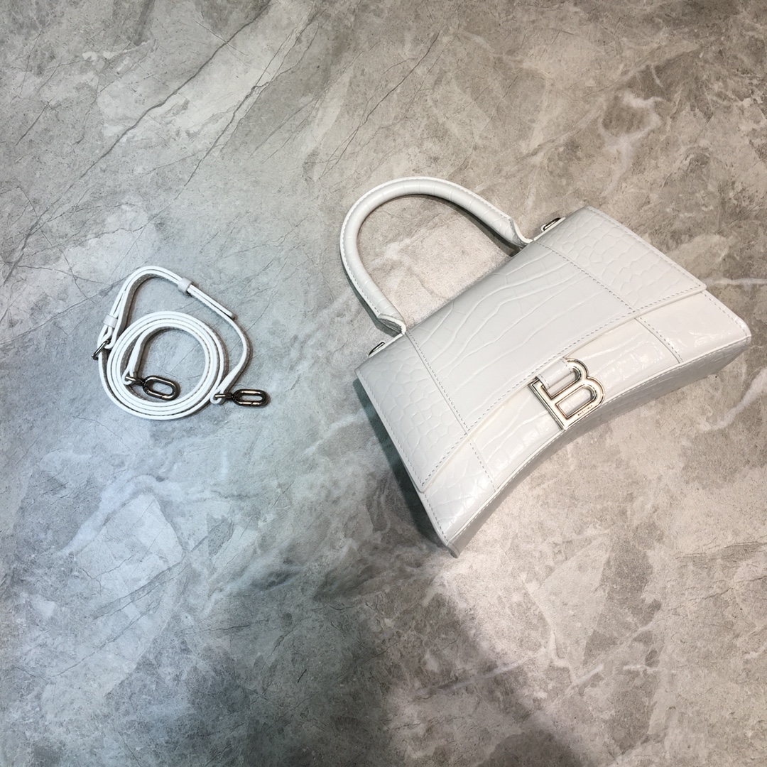 Ba1en*iaga Hourglass Small Handbag In White, For Women, Women’s Bags 9in/23cm 5935461LR6Y9016
