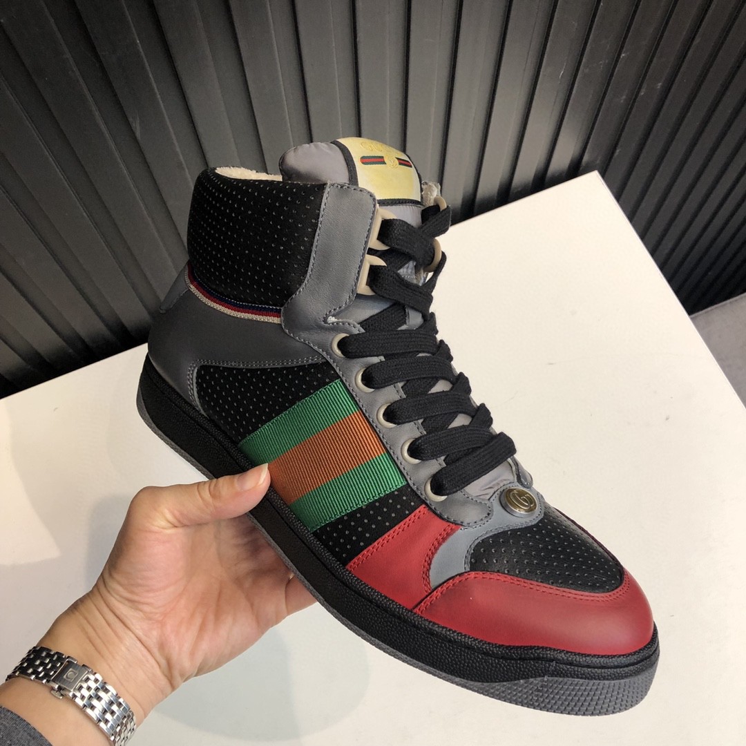 Gvc*1 Men’s Screener Distressed High-Top Sneakers Black For Men 5637309