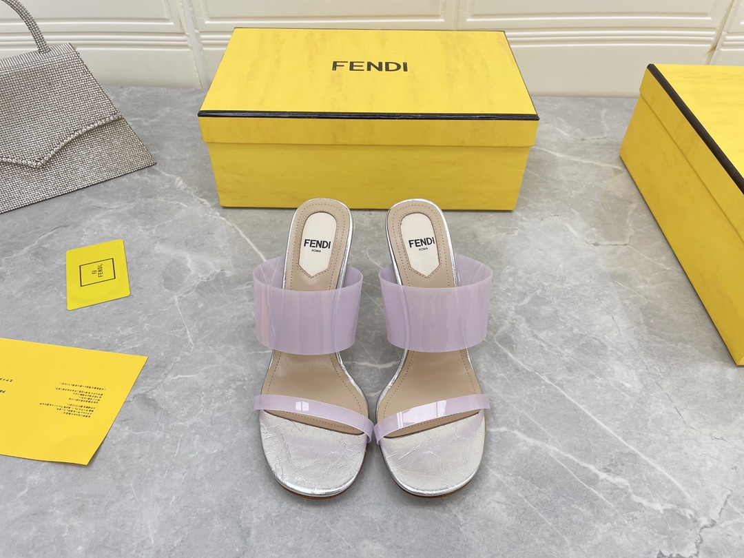 F**di First Violet Transparent High-Heeled Sandals For Women