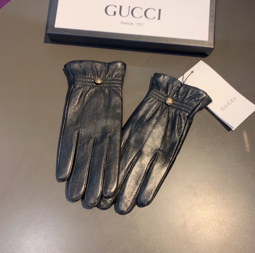Gvc*1 Gloves With Signature Double G Motif In Black