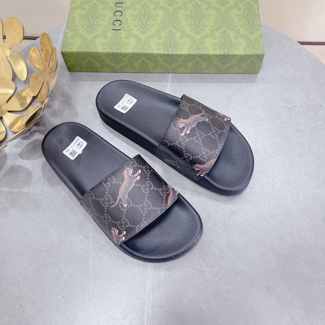 Gvc*1 Men’s GG Svp*me Slide Tiger Black For Men 407345 G0K00 1084