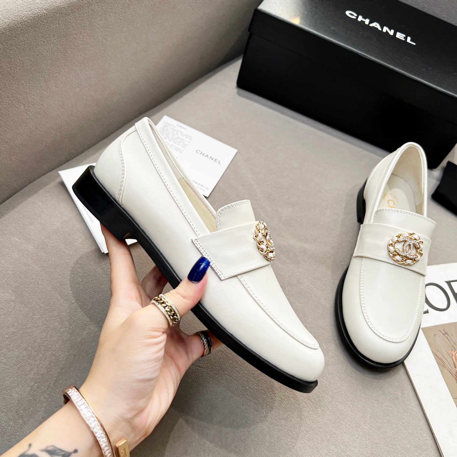 Ch**el Women’s Loafers White For Women