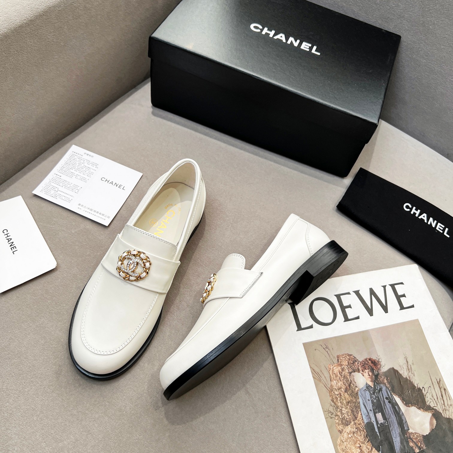 Ch**el Women’s Loafers White For Women