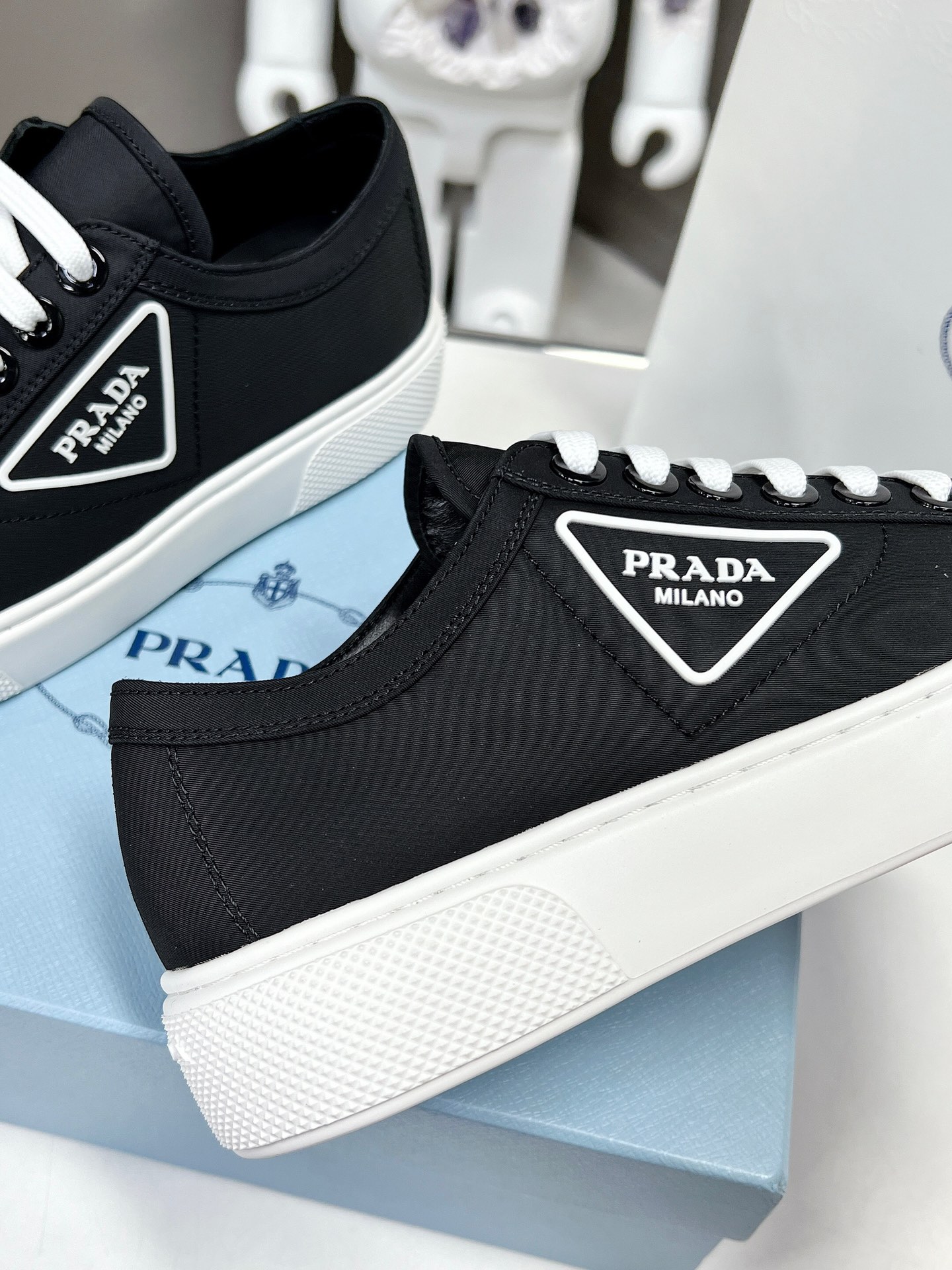 Pra*a Macro Re-Nylon And Brushed Sneakers Black For Women 1.2in/30mm PRD