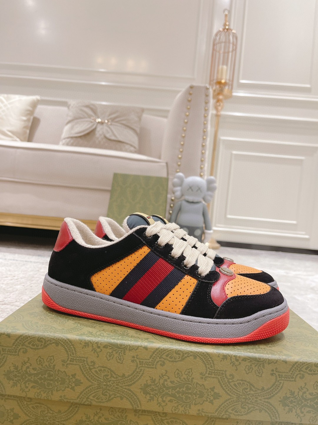 Gvc*1 Lovelight Screener Sneaker Black For Men GG Shoes 708296 0YIA0 1065
